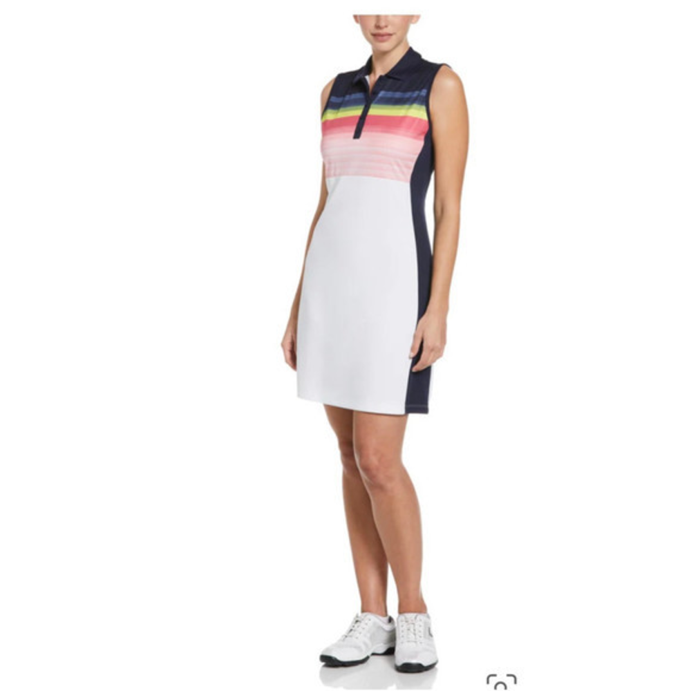 Callaway Abstract Gradient Print Color Block Golf‎ Dress, XL